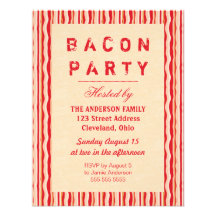 Typografi för inbjudan för baconremsaparty