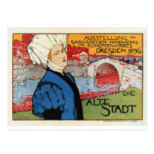 Tysk artisanic konstexpo Dresden 1896 Vykort