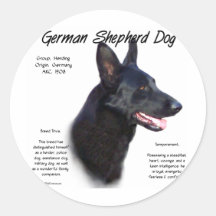 Tysk design för historia för herdehund (blk) runda klistermärken