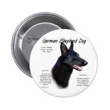 Tysk design för historia för herdehund (blk) knapp