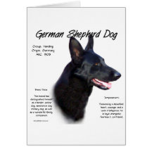 Tysk design för historia för herdehund (blk) kort