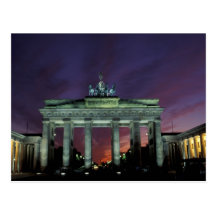 Tyskland Berlin. Brandenburg grind på natten Vykort