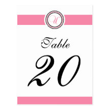 U pricker cirklar Monogrambordsnumret (rosa/svarte Vykort