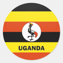 Uganda Roundel kvalitets- flagga Rund Klistermärke