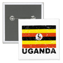 Uganda vintageflagga knapp