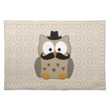 Uggla med mustasch och hatten bords underlägg