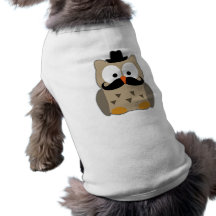Uggla med mustasch och hatten tröja för hundar