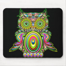 Uggla Psychedelic Popart Mousepad Musmattor