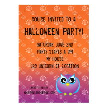 Ugglahalloween inbjudan