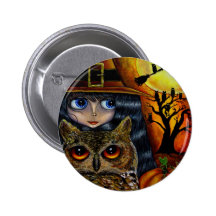 Ugglahäxan Halloween knäppas Knappar Med Nål