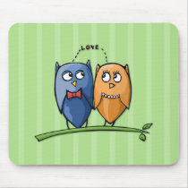 Ugglakärlekgrönt Mousepad