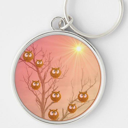 Ugglaträd högvärdiga Keychain Nyckel Ring