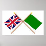 UK och Libyen korsad flaggor Affischer