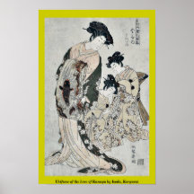 Ukifune av vattna med slang av Kanaya vid Isoda, K Posters