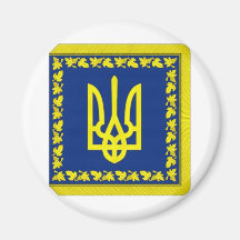 Ukraina president på landflagga kylskåps magneter