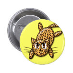 Ultra gullig AnimeLeopardkattunge Knapp Med Nål
