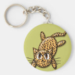 Ultra gullig AnimeLeopardkattunge Nyckel Ringar