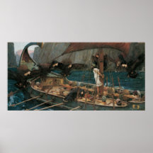 Ulysses och sirarna vid JW-waterhousen, Victorian Posters