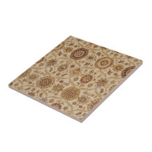 Umbrafärgad Tawny blom- persisk Tapestrydesign Kakel
