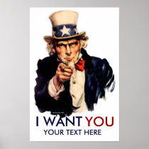 Uncle Sam "önskar jag dig" den personifierade affi