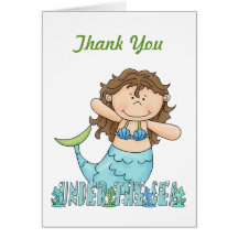 Under the Sea Mermaid Thank You Card