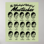 Underbar värld av mustaschaffischen