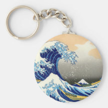 Underbaren vinkar av Kanagawa ~ Hokusai Nyckelring