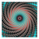 Underbart hypnotiskt virvlar runt - fractaldesign fotontryck