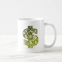 Underteckna av dollaren kaffe kopp