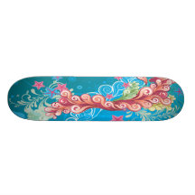 undervattens- abstrakt virvlar runt vektorkonst skateboard