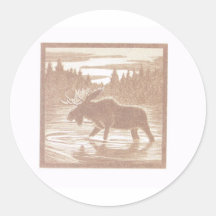 Undra älg klistermärke