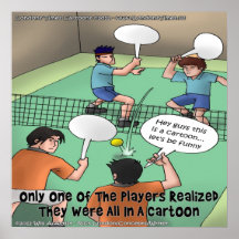 Unfunny Tennis Cartoon Poster (Actually Funny)