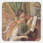 Ung flicka på pianot, 1892 klistermärke