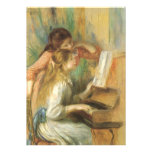 Ung flicka på pianot av Pierre Auguste Renoir Individuella Inbjudningskort