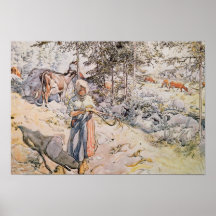 Ung flicka som väver, 1905 affischer