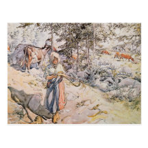 Ung flicka som väver, 1905 vykort