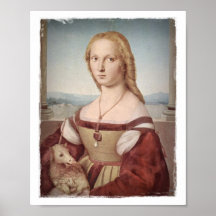 Ung kvinna och Unicorn Print