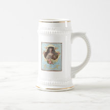 Unga Marie Antoinette med rosa ros Kaffe Muggar
