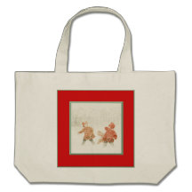 Ungar i snöhelgdag hänger lös tote bag