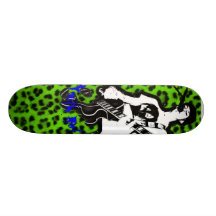 Ungdomtumulten Skully syr det gröna Lepard tryckdä Skateboard