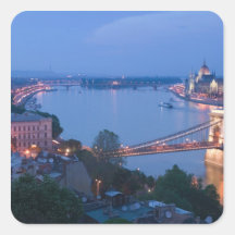 UNGERN Budapest: Szechenyi (kedja), överbryggar, 2 Klistermärke