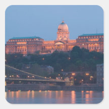 UNGERN Budapest: Szechenyi (kedja), överbryggar, Fyrkantigt Klistermärke