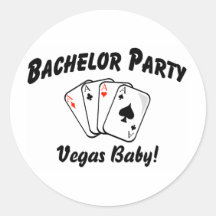UngkarlpartyVegas baby Runda Klistermärken