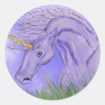 Unicorn Rund Klistermärke