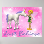 Unicornen & felikt tror precis affisch