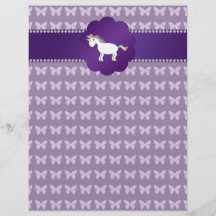 Unicornlilafjärilar Personliga Flygblad