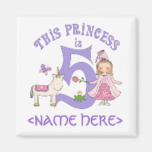 UnicornPrincess 5th födelsedag Magnet För Kylskåp