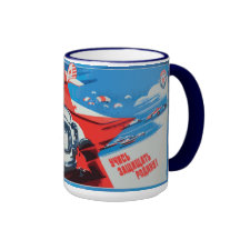 Unik färgrik sovjetisk mugg för kosmonaut 1960s-er