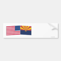 United States & Arizona flaggor Bildekaler