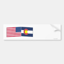 United States & Colorado flaggor Bildekal